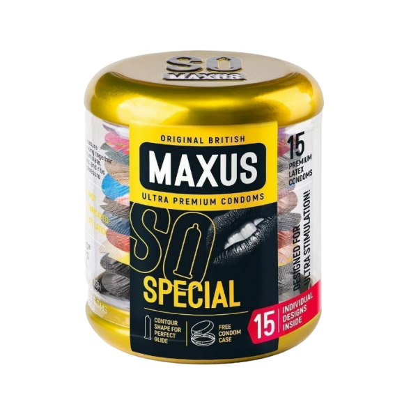 Презервативы Maxus "Special" №15 (точечно-ребристые, серебряный железный кейс в подарок)