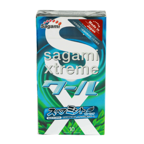 Презервативы SAGAMI Xtreme "Mint" ультратонкие с мятным ароматом и охлаждающим эффектом (10 шт)