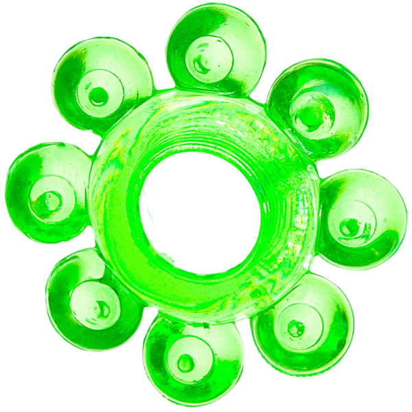 Эрекционное кольцо TOYFA Basic (зеленое с шариками, TPE)