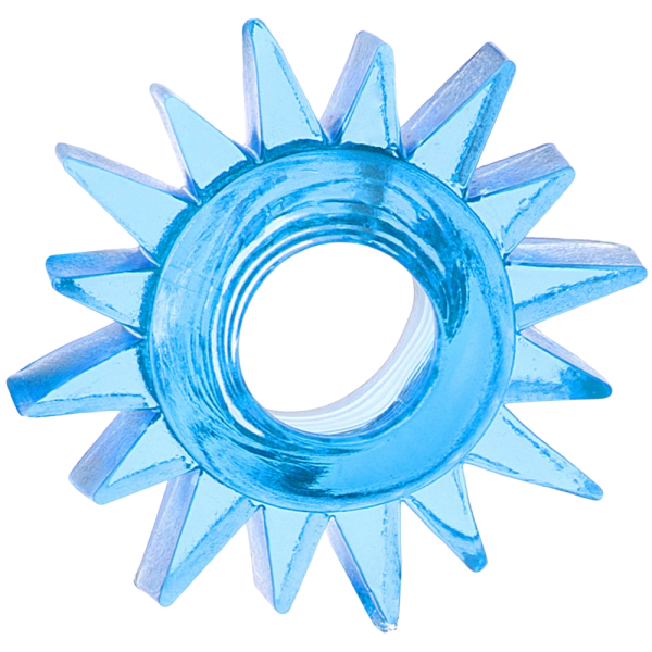 Эрекционное кольцо TOYFA Basic (синее с лучиками, TPE)