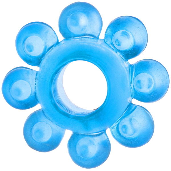 Эрекционное кольцо TOYFA Basic (синее с шариками, TPE)