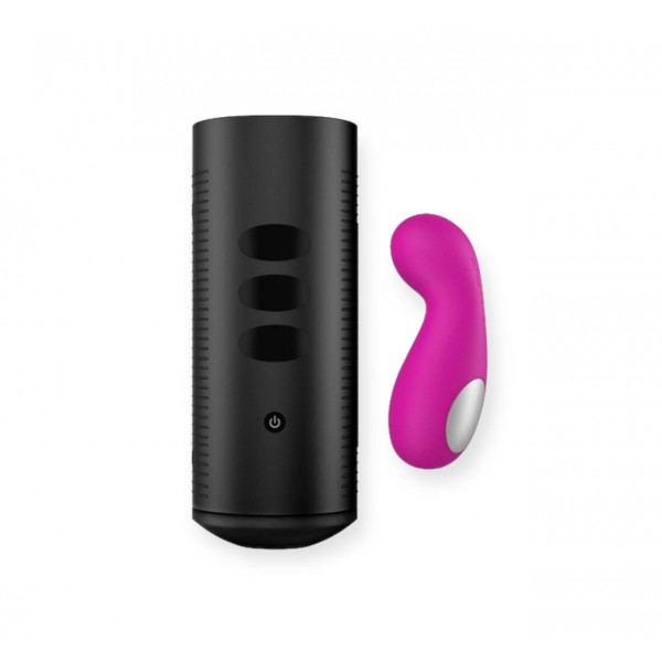 Набор для секса на расстоянии KIIROO Couple Set: клиторальный вибростимулятор Cliona (фиолетовый) и мастурбатор Titan