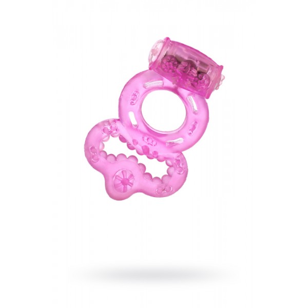 Эрекционное виброкольцо TOYFA "Love Ring" с кольцом для мошонки (розовое)