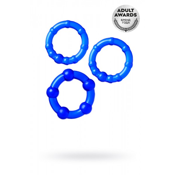 Эрекционные кольца TOYFA A-toys набор (синие, 3 шт, Ø 2/3/3.5 см)