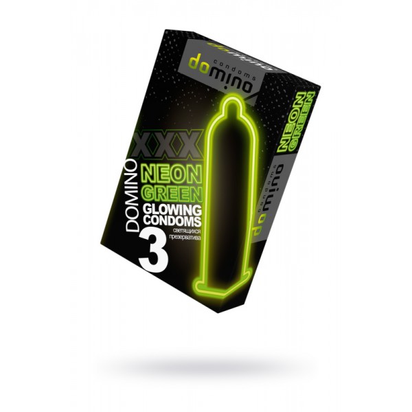 Презервативы Luxe DOMINO "NEON GREEN" светящиеся в темноте (3 шт)