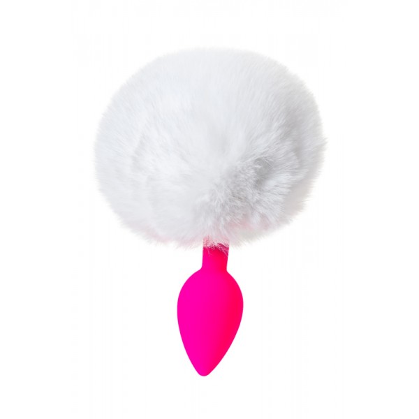 Втулка анальная TOYFA ToDo "Sweet bunny" с заячьим хвостиком (розово-белая, 13 см)