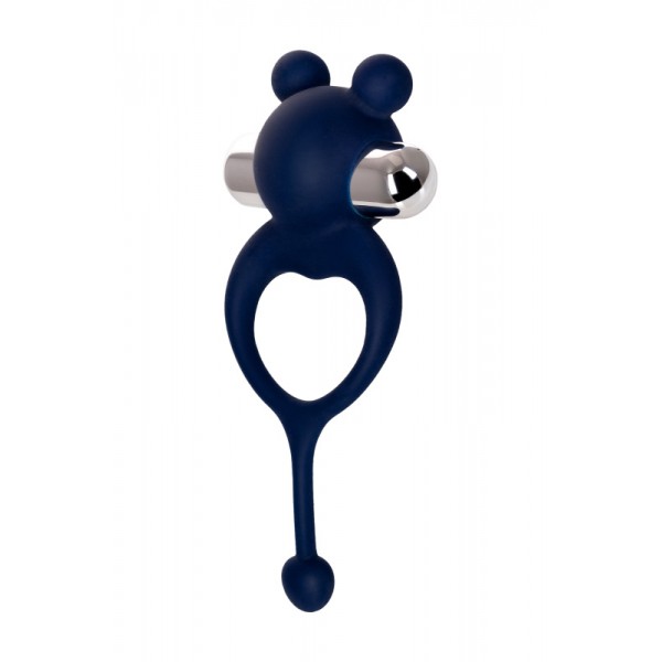 Эрекционное виброкольцо JOS "Mickey" с хвостиком (синее, 12.5 см)