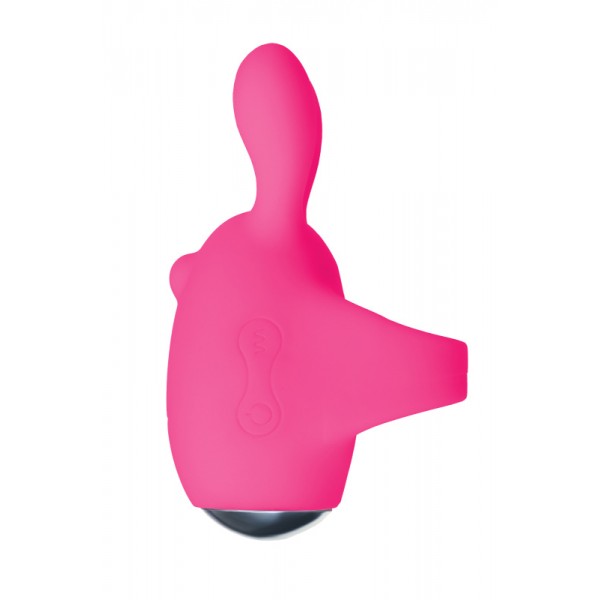Виброяйцо и вибронасадка на палец JOS "Vita" (розовое, 8 см)