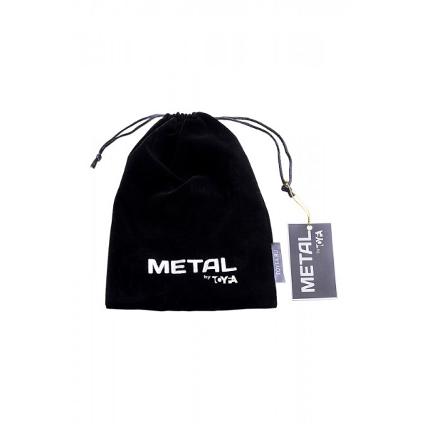Втулка анальная TOYFA Metal с черным заячьим хвостиком (металл + искусственный мех, 7 см, Ø 2.8 см)