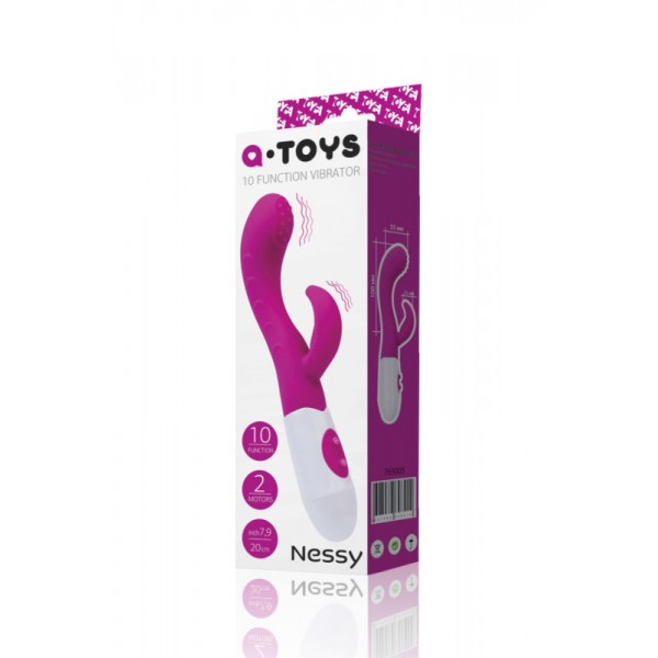 Вибратор с клиторальной стимуляцией TOYFA A-Toys "Nessy"  (розовый, 20 см)