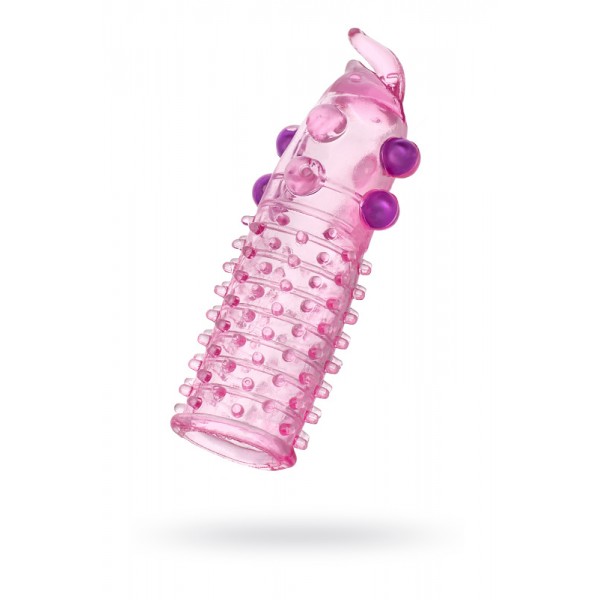 Насадка на пенис TOYFA "Beeded Sleeve" с шариками (розовая, 13 см)