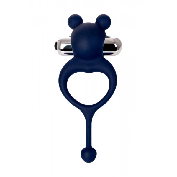 Эрекционное виброкольцо JOS "Mickey" с хвостиком (синее, 12.5 см)