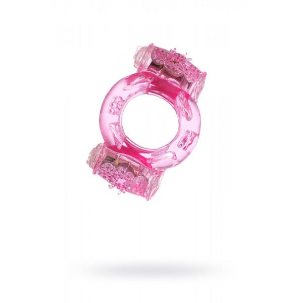 Эрекционное виброкольцо TOYFA "Love Ring" с двумя виброэлементами (розовое)