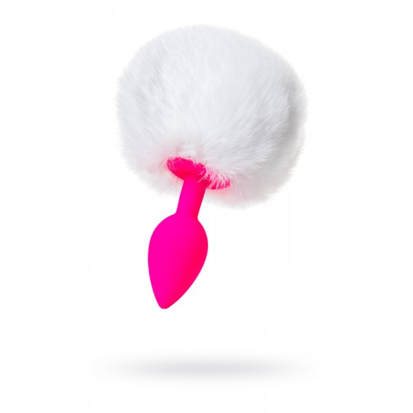Втулка анальная TOYFA ToDo "Sweet bunny" с заячьим хвостиком (розово-белая, 13 см)