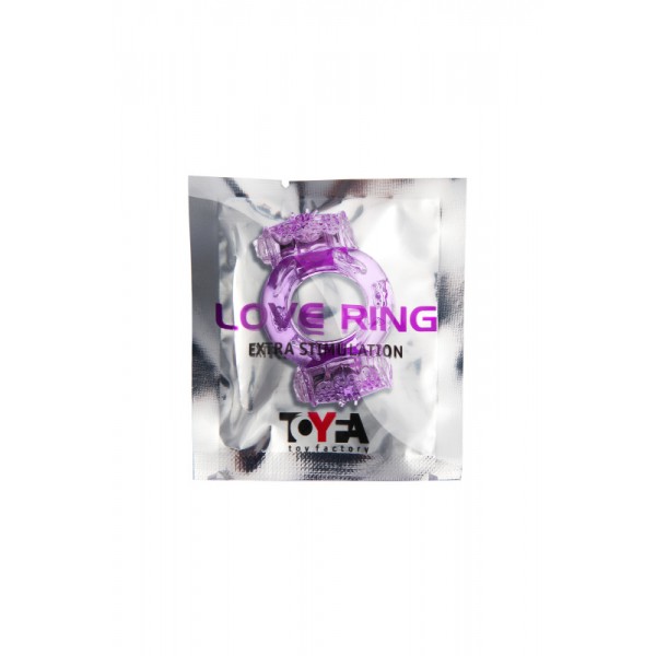 Эрекционное виброкольцо TOYFA "Love Ring" с двумя виброэлементами (фиолетовое)