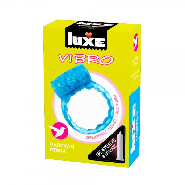 Виброкольцо + презерватив Luxe VIBRO "Райская птица" (1 шт)