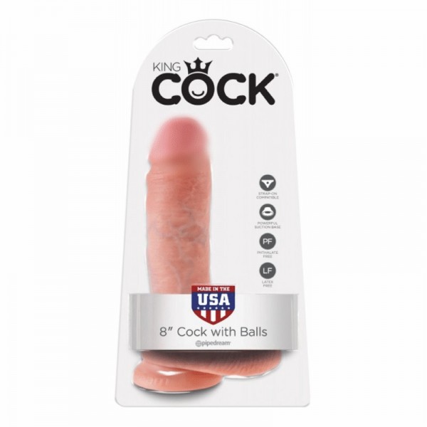 Фаллоимитатор реалистик PipeDream King Cock 8" (телесный, l=20.3 см, d=5.1 см)