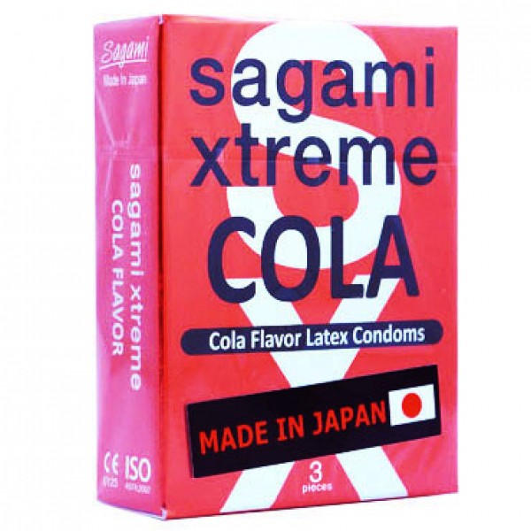 Презервативы SAGAMI Xtreme "Cola" ультратонкие с ароматом и вкусом колы (3 шт)